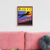 Schwarze Katze Retro Halloween Wrapped Canvas Leinwanddruck (Insitu (Wohnzimmer))