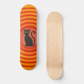 Schwarze Katze Retro-Skateboard Skateboard (Vorderseite)