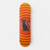 Schwarze Katze Retro-Skateboard Skateboard (Vorderseite)