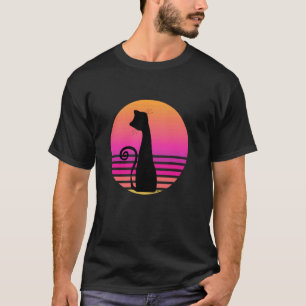 Schwarze Katze Rosa Circulo Katzenliebhaber T-Shirt