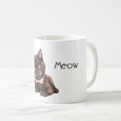 Schwarze Katze rosa Schleife Kaffeetasse (VorderseiteRechts)