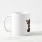 Schwarze Katze rosa Schleife Kaffeetasse (Links)