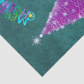 Schwarze Katze Rosa Silberbaum Farbenfrohe Weihnac Seidenpapier (Ausschnitt)