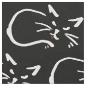 Schwarze Katze, rote Zunge Stoff (Nahaufnahme)