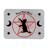 Schwarze Katze rotes Pentagramm schwarze Monde Ste Magnet (Horizontal)
