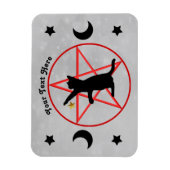 Schwarze Katze rotes Pentagramm schwarze Monde Ste Magnet (Vertikal)