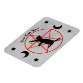 Schwarze Katze rotes Pentagramm schwarze Monde Ste Magnet (Linke Seite)