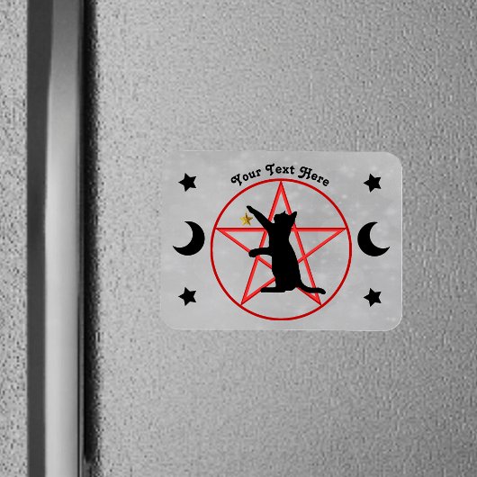 Schwarze Katze rotes Pentagramm schwarze Monde Ste Magnet