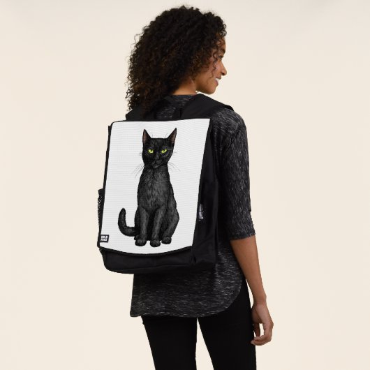 Schwarze Katze Rucksack (Ausgewaschen)