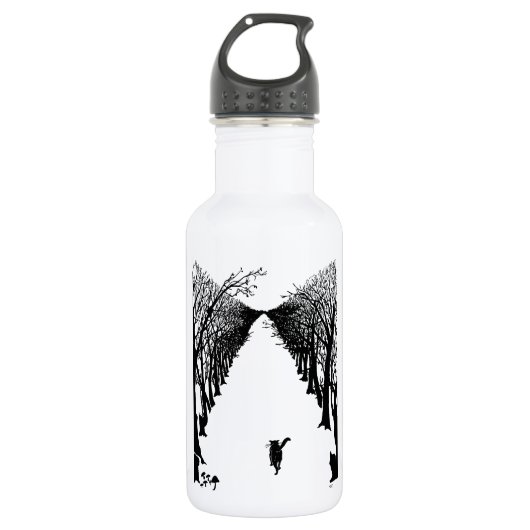 Schwarze Katze, Rudyard Kipling Edelstahlflasche (Vorderseite)