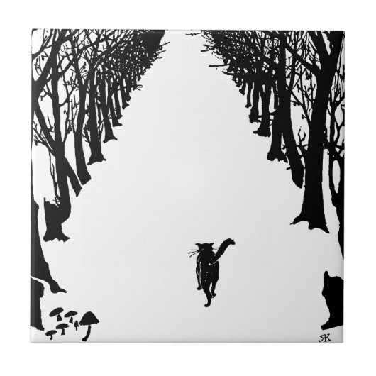 Schwarze Katze, Rudyard Kipling Fliese (Vorderseite)