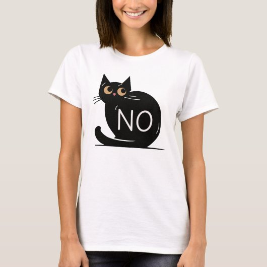 Schwarze Katze sagt keinen T - Shirt (Vorderseite)