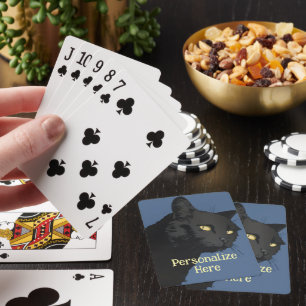 Schwarze Katze sarkastische gruselige Vintage-Illu Spielkarten