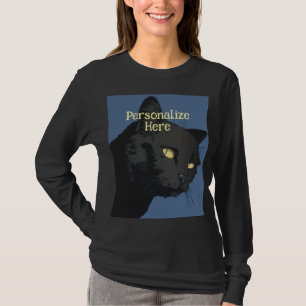 Schwarze Katze sarkastische gruselige Vintage-Illu T-Shirt