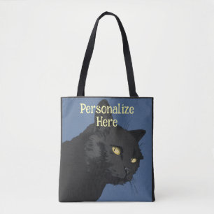 Schwarze Katze sarkastische gruselige Vintage-Illu Tasche