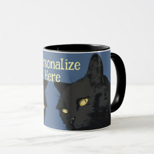 Schwarze Katze sarkastische gruselige Vintage-Illu Tasse