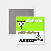 Schwarze Katze sauber / Geschirrspülmaschine Magne Magnet (Vorderseite/Rückseite)