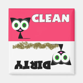 Schwarze Katze sauber / Geschirrspülmaschine Magne Magnet