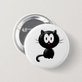 Schwarze Katze Scardy Katzen-Halloween-Geschenk Button (Vorne & Hinten)