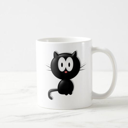 Schwarze Katze Scardy Katzen-Halloween-Geschenk Kaffeetasse (Rechts)