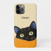 Schwarze Katze schaut hervor Case-Mate iPhone Hülle (Rückseite)