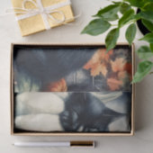 Schwarze Katze Schlafen auf einem weißen Pumpkin-D Seidenpapier (Geschenk)