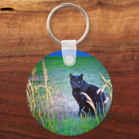 Schwarze Katze Schlüsselanhänger (Vorderseite)