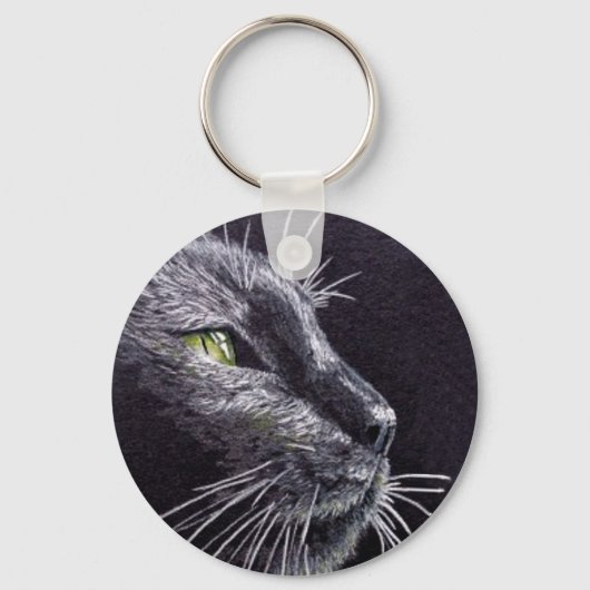 Schwarze Katze Schlüsselanhänger (Vorderseite)