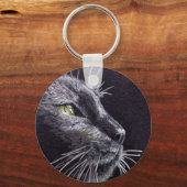 Schwarze Katze Schlüsselanhänger (Vorderseite)