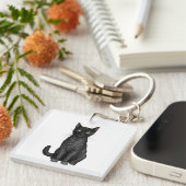 Schwarze Katze Schlüsselanhänger (Vorderseite rechts)
