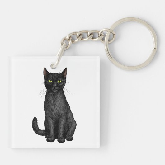 Schwarze Katze Schlüsselanhänger (Rückseite)