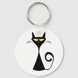 Schwarze Katze Schlüsselanhänger