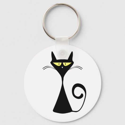 Schwarze Katze Schlüsselanhänger (Vorderseite)