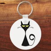 Schwarze Katze Schlüsselanhänger (Vorderseite)