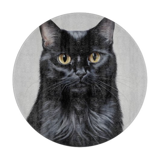 Schwarze Katze Schneidebrett (Vorderseite)