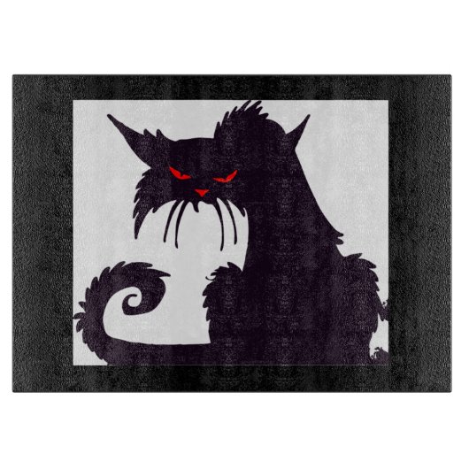 Schwarze Katze Schneidebrett (Vorderseite)