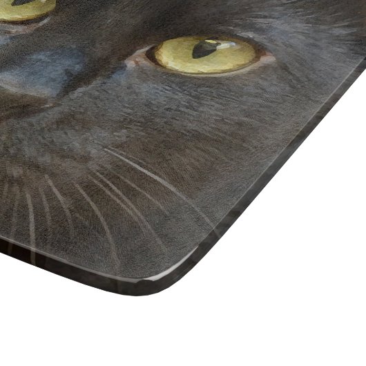 Schwarze Katze Schneidebrett (Ecke)