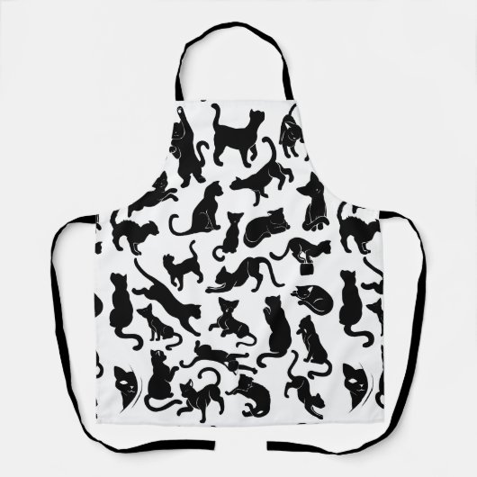 Schwarze Katze Schürze (Vorderseite)