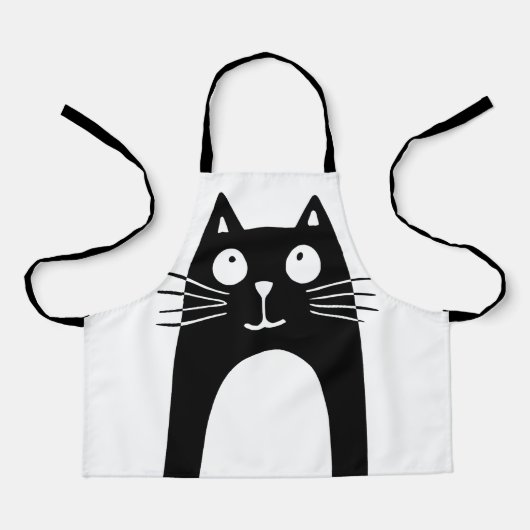 Schwarze Katze Schürze (Vorderseite)