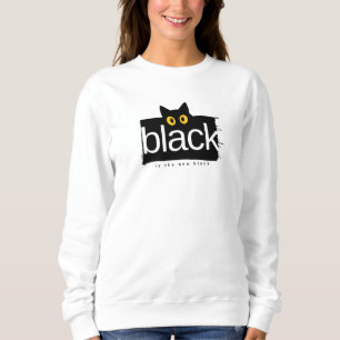 Schwarze Katze 'Schwarz ist das neue Schwarz' Lust Sweatshirt