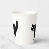 Schwarze Katze, schwarz und weiß, niedliches Party Pappbecher (Rechts)