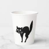 Schwarze Katze, schwarz und weiß, niedliches Party Pappbecher (Vorderseite)
