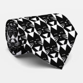Schwarze Katze Schwarze Krawatte Elegantes Muster (Gerollt)