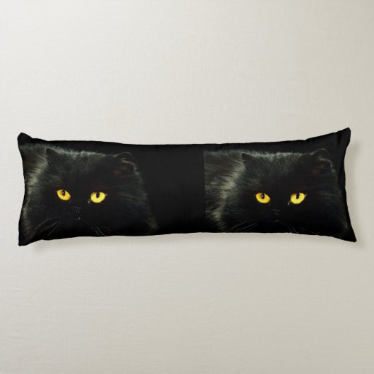 Schwarze Katze Seitenschläferkissen (Rückseite)
