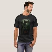 Schwarze Katze Selfie mit Drache Lustig T-Shirt (Vorne ganz)