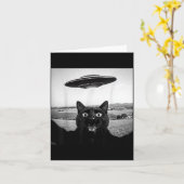 Schwarze Katze Selfie Ufo Alien Lustige Geschenke  Karte (Gelbe Blume)