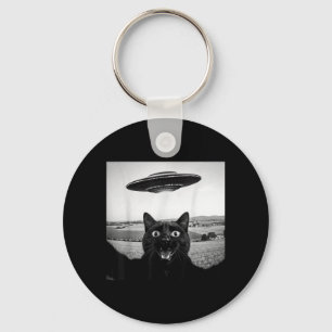 Schwarze Katze Selfie Ufo Alien Lustige Geschenke  Schlüsselanhänger