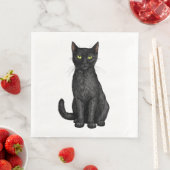 Schwarze Katze Serviette (Beispiel)