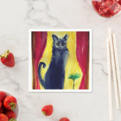 Schwarze Katze Serviette (Beispiel)