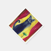 Schwarze Katze Serviette (Ecke)